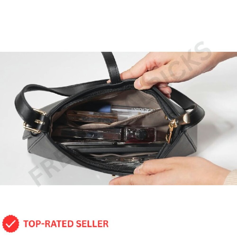 Vegan Leather Hobo Shoulder Bag Adjustable Strap Chic Minimal Elegant Crescent - Picture 8 of 8